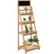 Wooden 4-Tier Ladder Shelf With Chalkboard Storage Plant Display Shelf